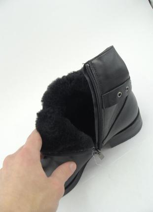 Зима ботинки натуральная кожа / зимние кожаные на низком ходу5 фото