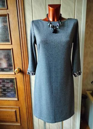 Роскошное нарядное платье tiana b( сша) c серебристой нитью + колье в подарок