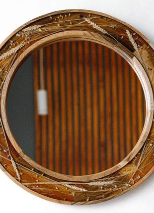 Зеркало деревянное круглое с эпоксидной смолой luxury wood sophisticate 50x50 см