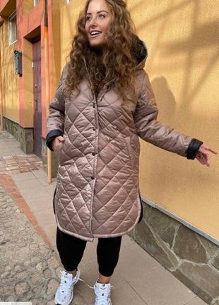 Женская стеганая демисезонная куртка размеры 42-586 фото