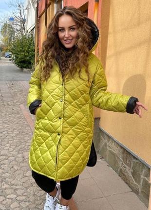 Женская стеганая демисезонная куртка размеры 42-583 фото