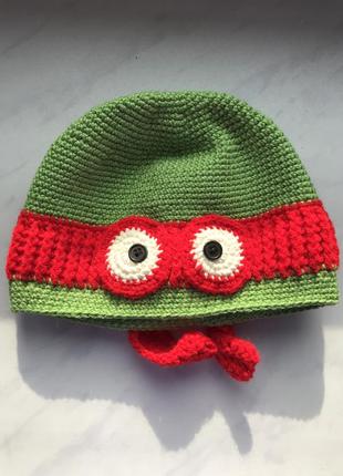 Шапка черепашка ніндзя ручна робота 12-18 міс