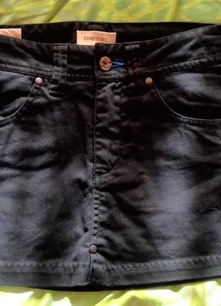 Чорна спідниця джинсова diesel1 фото