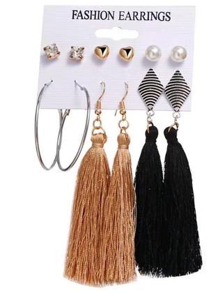 Сережки набір 6 пар