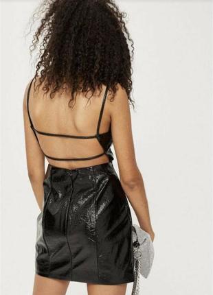 Виниловое лаковое платье topshop 4