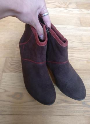 Демисезонные осенние замшевые ботинки полусапожки натуральная замша marco tozzi2 фото