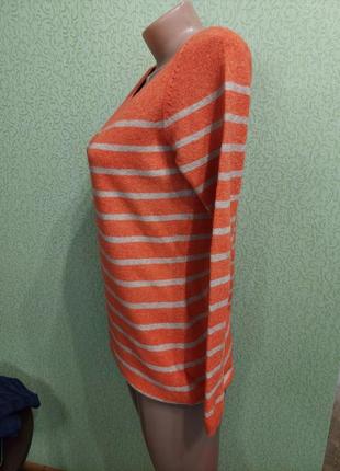 Вовняний светр джемпер в полоску шерсть і кашемір3 фото