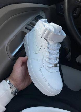 Зимові кросівки nike air force 1 high white silver2 фото