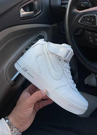 Зимові кросівки nike air force 1 high white silver