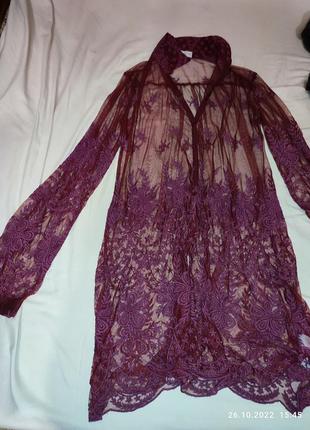 Подовженна сорочка прозора