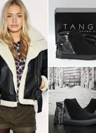 Черевики європейського бренду tango з натури. замші на платформі, р. 36.5, 40
