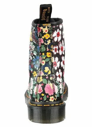 Жіночі черевики dr. martens - 8-eye- 1460 pascal мартенси шкіра квітковий принт