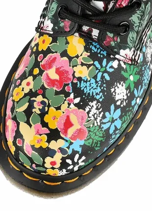 Жіночі черевики dr. martens - 8-eye- 1460 pascal мартенси шкіра квітковий принт