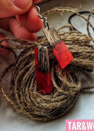 Серьги tar&wood hand made, name “hermione's heart”2 фото
