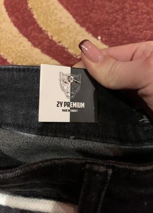 Темно-сірі рвані джинси чоловічі звужені внизу slim fit турецькі люкс3 фото
