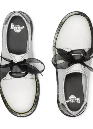 Жіночі черевики dr. martens 1461 hearts білий чорний шкіра туфлі броги мартенси