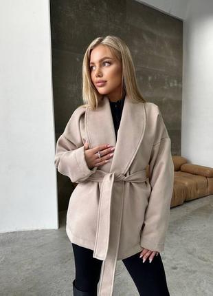 Пальто беж чорне