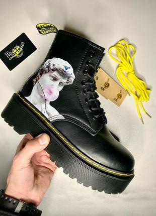 Зимові жіночі черевики dr. martens, женские зимние ботинки доктор мартинс