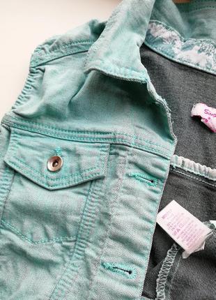 🌹 укороченный джинсовый жилет мятно- бирюзового цвета 🌹 жилет simply be3 фото