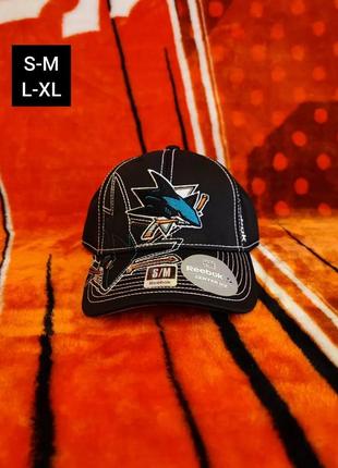 💯🏒🥅 оригинал. стрейчевая бейсболка reebok fitmax center ice x nhl san jose sharks.