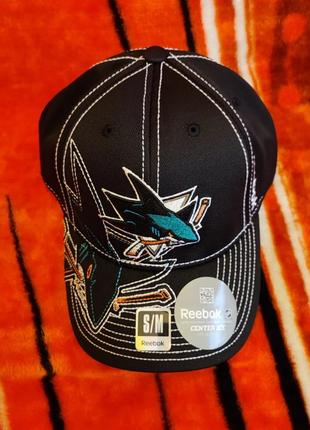 💯🏒🥅 оригінал. стрейчева бейсболка reebok fitmax center ice x nhl san jose sharks.7 фото