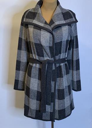 Теплий кардиган на запах під поясок із вовни