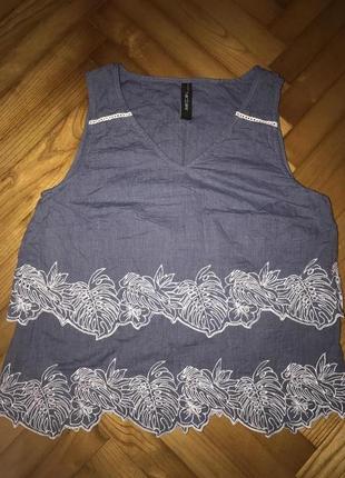 Marc cain-бавовняний топ з вишивкою! р.-2