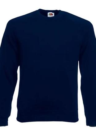 Толстовка чоловіча fruit of the loom classic raglan sweat. глибоко темно-синя xl