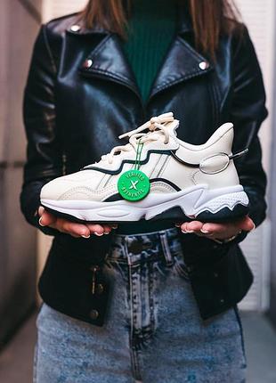 Жіночі кросівки adidas ozweego adiprene pride beige grey / smb