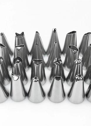 Кондитерські насадки 24 шт і силіконовий мішок перехідник