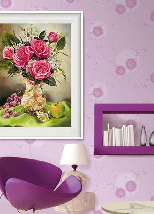 Алмазна вишивка 5d, троянди на столі, наповнена викладка 40*30