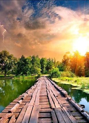 Алмазна вишивка 5d, гроза, повна викладка 30*30