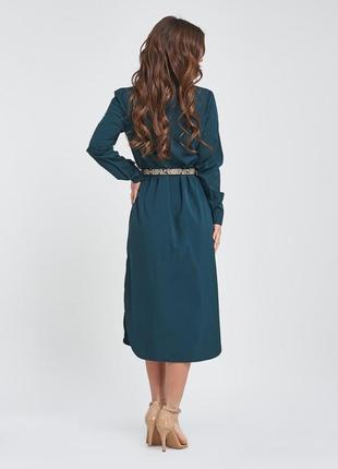 Трендова бавовняна сукня плаття сорочка з розрізами plus collection3 фото