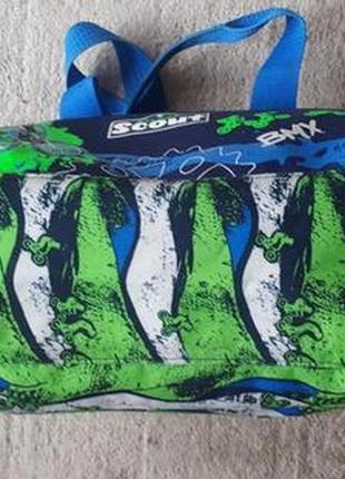 Яркая небольшая спортивная сумка scout синяя с салатовым.5 фото