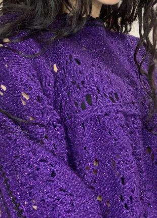 Вязаный свитерок насыщенного тёмно-фиолетового цвета