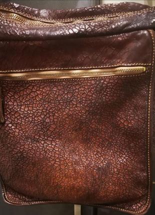 Кожаная стильная сумка-почтальонка campomaggi3 фото