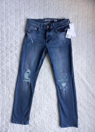 Узкие джинсы для мальчика hm super stretch slim fit 12-13y 160 см плотные