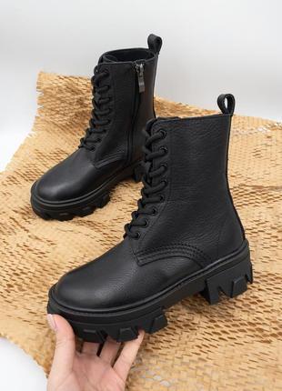 Зимние ботинки кожаные женские bistfor