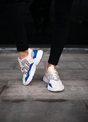 Жіночі кросівки adidas ozweego adiprene pride white blue orange / smb8 фото