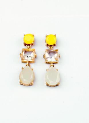 Желтые серьги .yellow stone earrings