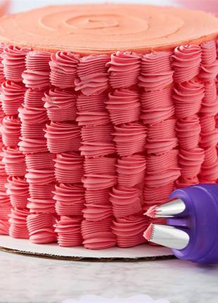 Насадки кондитерські 4 насадки 6 мішків, подвійний адаптер