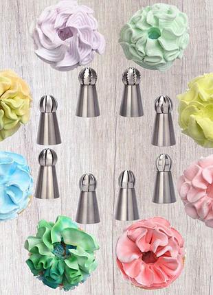 Кондитерські насадки 7 шт, мішок, перехідник великі