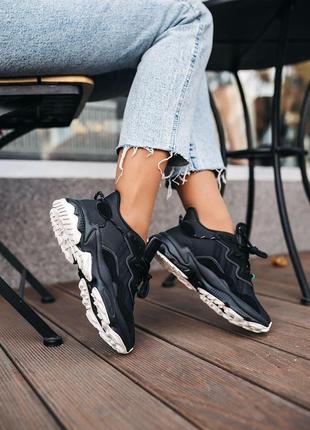 Жіночі кросівки adidas ozweego adiprene pride black white / smb