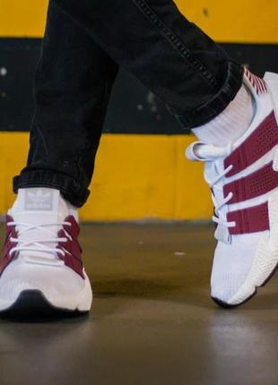 Чоловічі кросівки adidas prophere white bordo / smb6 фото