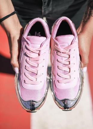 Жіночі кросівки adidas raf simons ozweego pink silver / smb9 фото