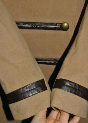 Стильне пальто 42-44р. демісезонне з шкіряними вставками. є нюнсы!!!5 фото