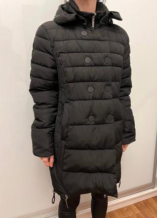 Пуховик зимний, женский, черный, теплый, по доступной цене, капюшон на молнии следует застегнуть (пласкогубцы)