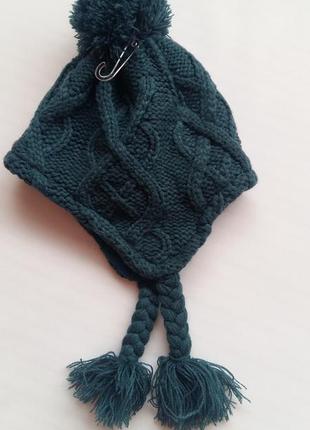 Теплая вязаная шапочка kiabi (франция) на 2-3 годика2 фото