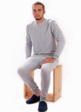 Теплий чоловічий комплек в кольорах 🎨 тепла піжама з начосом, теплий домашній комплект