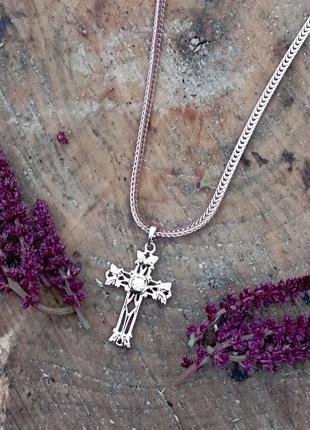 Цепочка и крестик мед золото